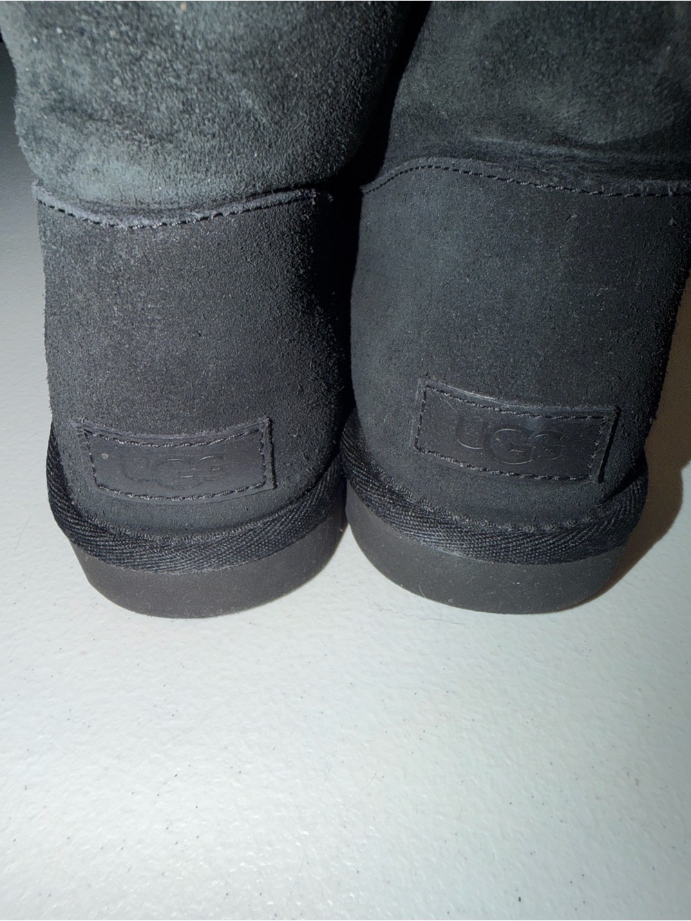 UGG Bailey Zip Mini Black Suede Shearling Sheepskin Ankle Boots Sz US 10 Women's - Picture 3 of 8